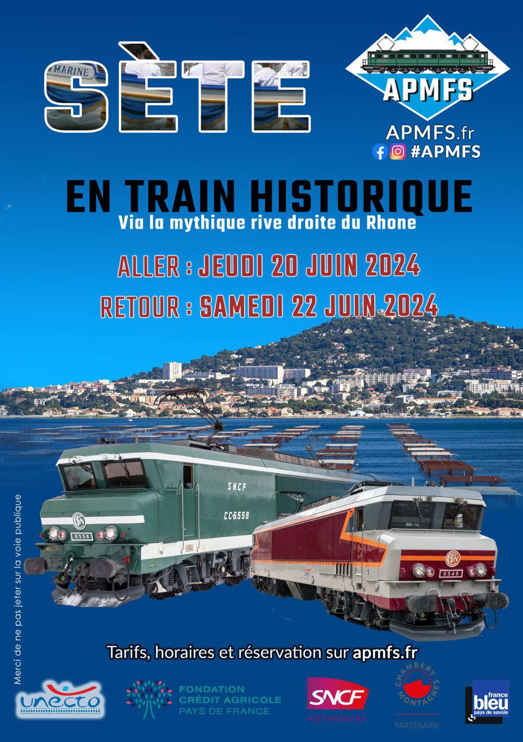 Affiche voyage apmfs amberieu sete 20 22 juin 2024